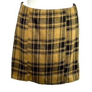 BOGO💥 NEW Hesperus Tan Plaid Mini Skirt Juniors Sz L Bin S